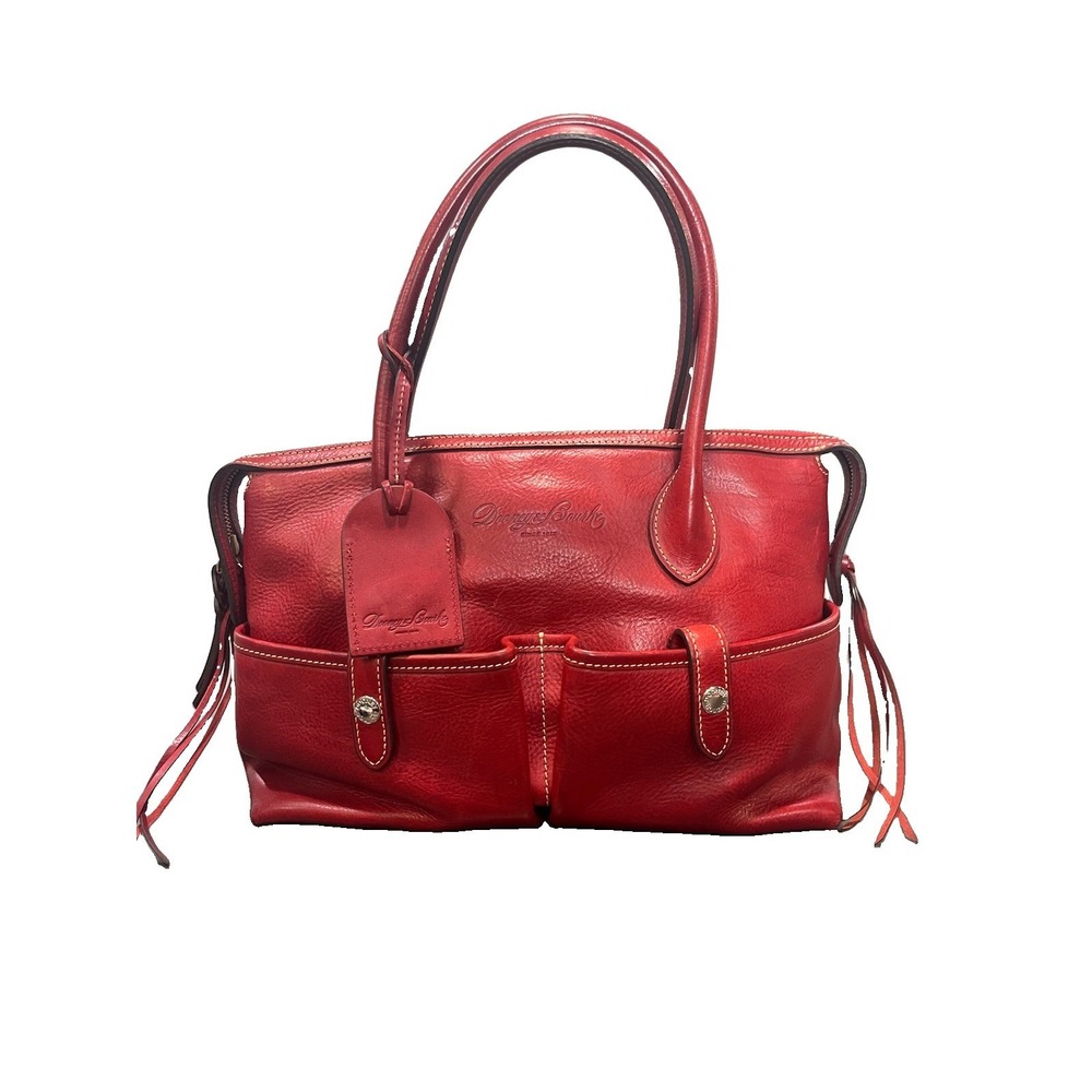 Dooney & Bourke Red Leather Satchel Purse‎ Handbag Florentine Vacchetta Rare